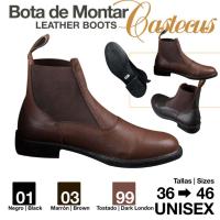 ZALDI - Boots cavalires mixtes en cuir souple grain 
