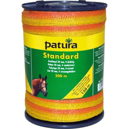 PATURA - Ruban STANDARD 20MM pour clôture électrique, L 200M jaune-orange