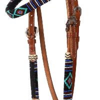 POOL'S - Bridon Western cuir décor perles PERLA