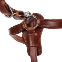 ACAVALLO - Collier de Chasse Anatomique 5 Points en Cuir Italien