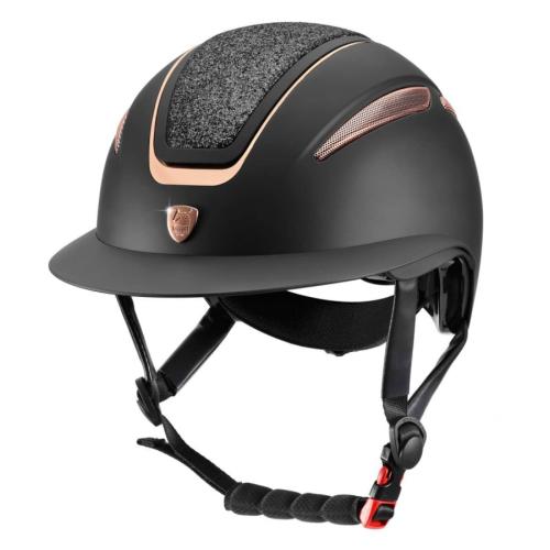 TATTINI- Casque équitation mat ventilé avec strass visière large Ariete 
