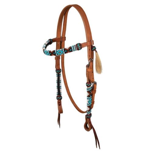 POOL'S - Bridon Western cuir décor perles NAVAJO PEARLS