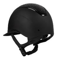 EQUESTRO - Casque équitation Mat chromé avec strass visière XL 