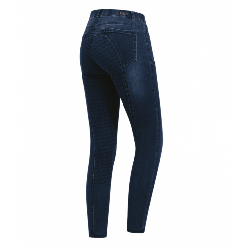 Pantalon d'Equitation Jean Stretch Femme Grip Intégral, LUNA, ELT PARIS 