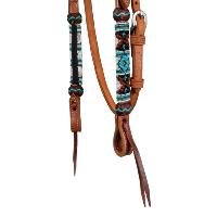POOL'S - Bridon Western cuir décor perles NAVAJO PEARLS