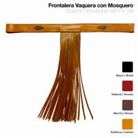CASTECUS - Frontal vaquero anti mouches  franges cuir pour bridon ou licol   