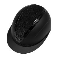 EQUESTRO - Casque équitation Mat chromé avec strass visière XL 