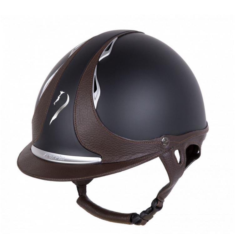 ANTARES - Casque d'Equitation REFERENCE à Coque ABS et Inserts Cuir 