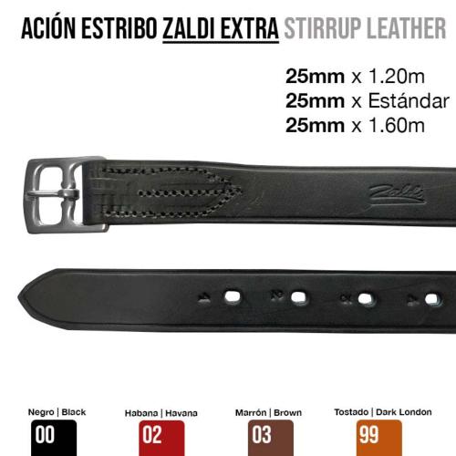 ZALDI - Étrivières en cuir de Qualité largeur 25 mm 
