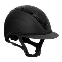 EQUESTRO - Casque équitation Mat chromé avec strass visière XL 