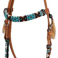 POOL'S - Bridon Western cuir décor perles NAVAJO PEARLS