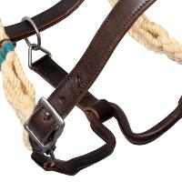 POOL'S - Licol Western en cuir avec chanfrein laine Mohair 