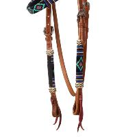POOL'S - Bridon Western cuir décor perles PERLA