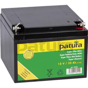 PATURA - Super Batterie Clôture Fixe AGM 12 V 32Ah, SANS ACIDE