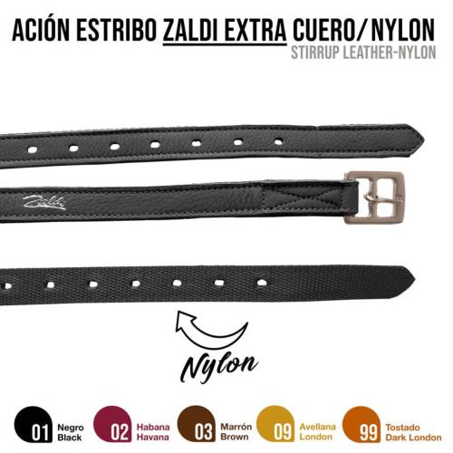 ZALDI - Étrivières en cuir Extra renforcées nylon  