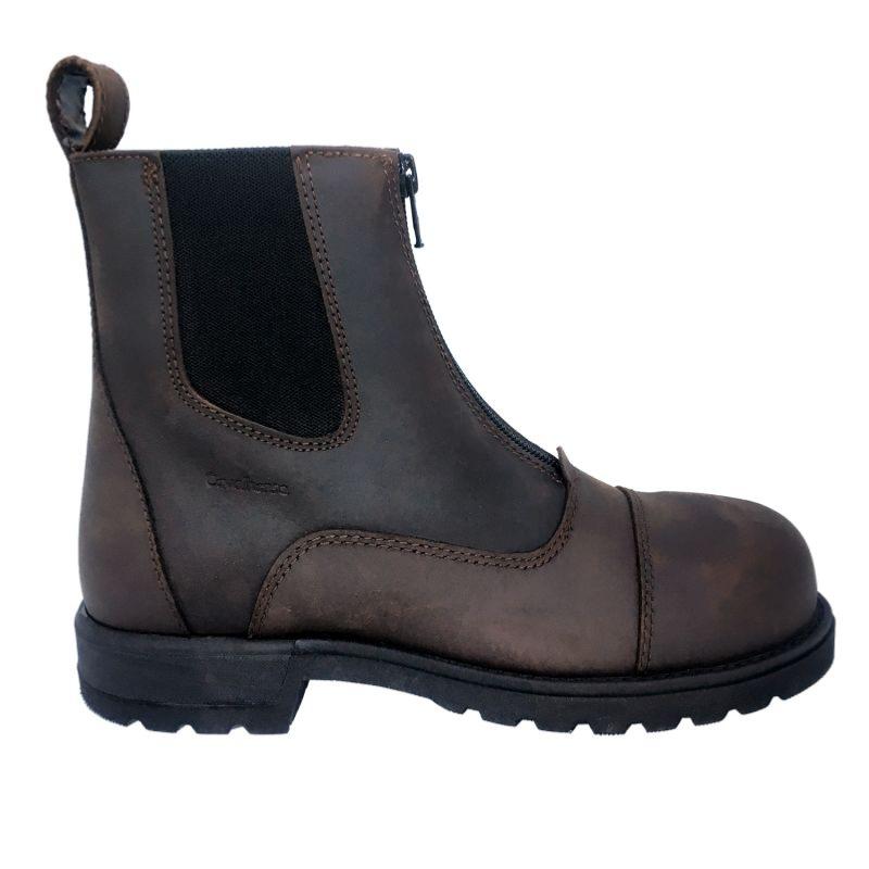 Chaussures d'écurie de sécurité Noir Imperméable Toutes Les Tailles HORZE Bottines Jodhpur de sécurité en Cuir à Embout d'acier CE certifié Unisexe Adultes