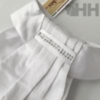 LEXHIS - Plastron de dressage plissé en satin avec col strass SAFIA 