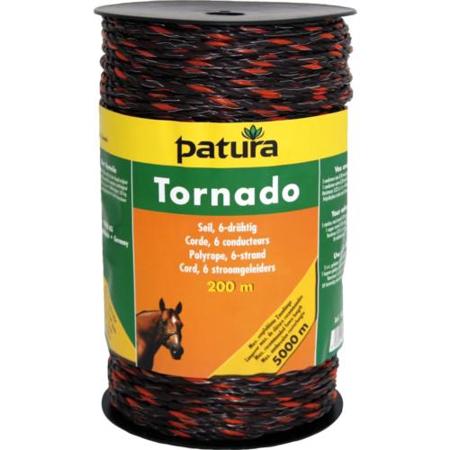 PATURA - Corde TORNADO pour clôture électrique - L200 M marron-orange