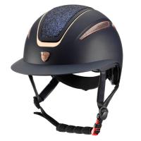 TATTINI- Casque équitation mat ventilé avec strass visière large Ariete 