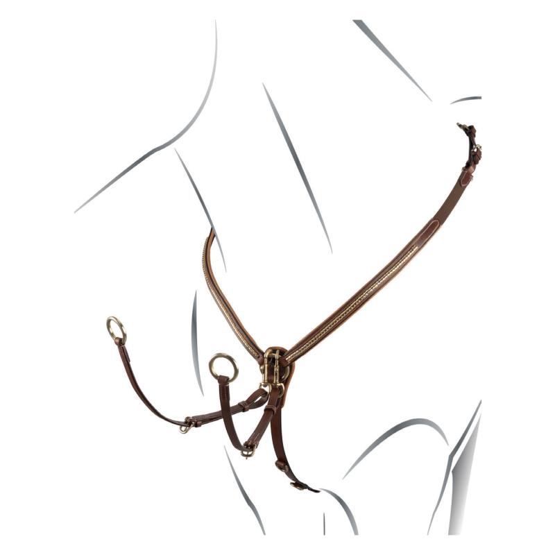 Collier de Chasse Clincher en Cuir avec Martingale, EQUESTRO