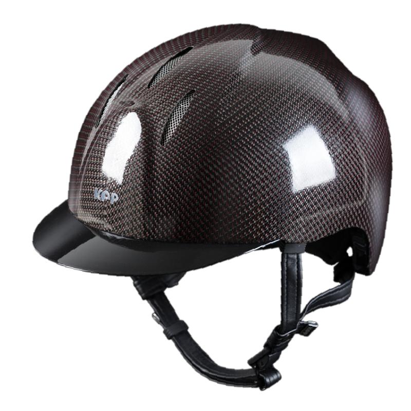 KEP ITALIA - Casque d'Equitation Coque Carbone E-LIGHT SHINY NAKED TAILLE 51 CM NOIR Visière STANDARD