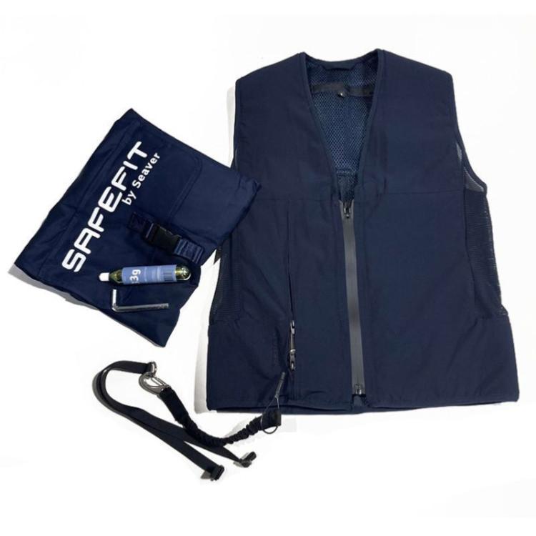 SEAVER Safefit - Gilet Airbag cavalier slimfit sur ou sous une veste XS ADULTE NOIR standard