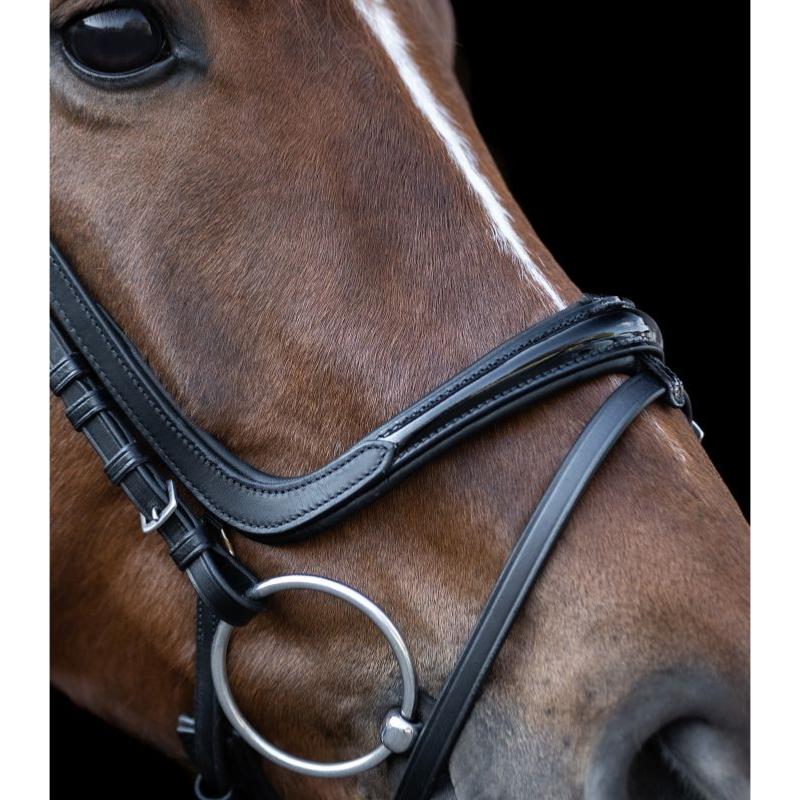 WALDHAUSEN - Bridon en Cuir XLine avec Muserolle Déportée FREEDOM COB