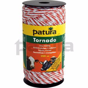 PATURA - Fil de clôture 5 conducteurs TORNADO Blanc/ Orange 1000 M, 