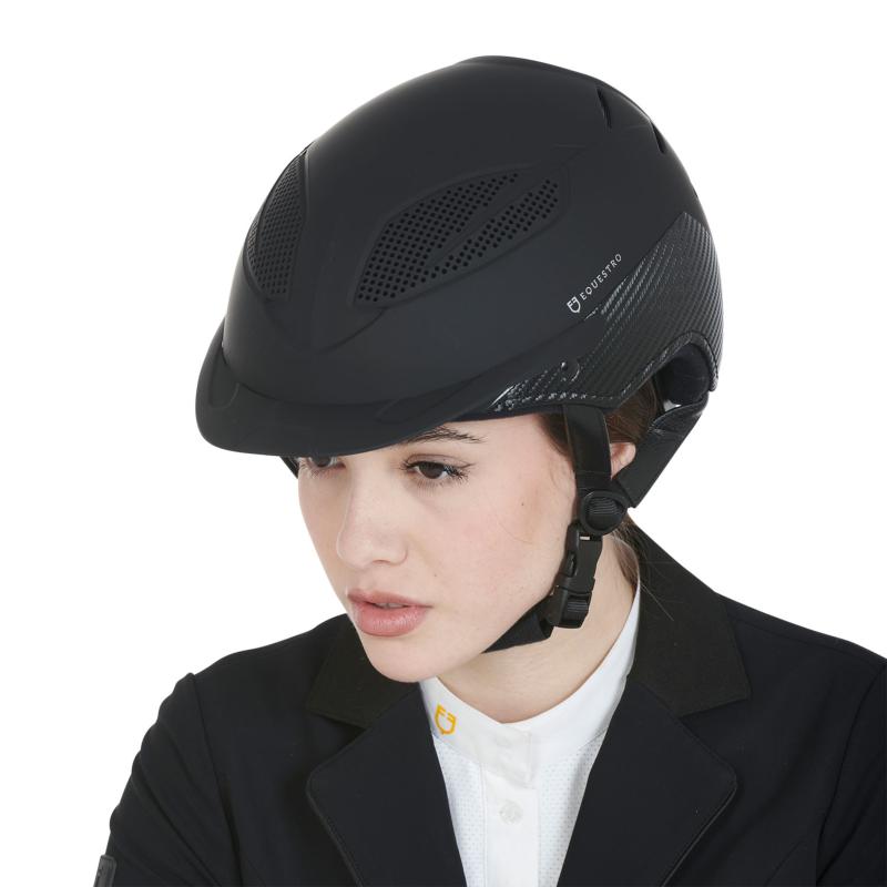 EQUESTRO - Casque Equitation et Multi Sports Léger, Réglable par Molette TAILLE S/M 50-56  cm NOIR