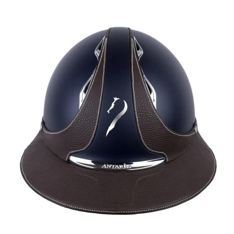 ANTARES - Casque GALAXY Marine Cuir Choco Visière ECLIPSE