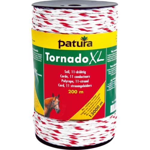 PATURA - Corde TORNADO XL pour clôtures électriques L200 M BLANC ROUGE 