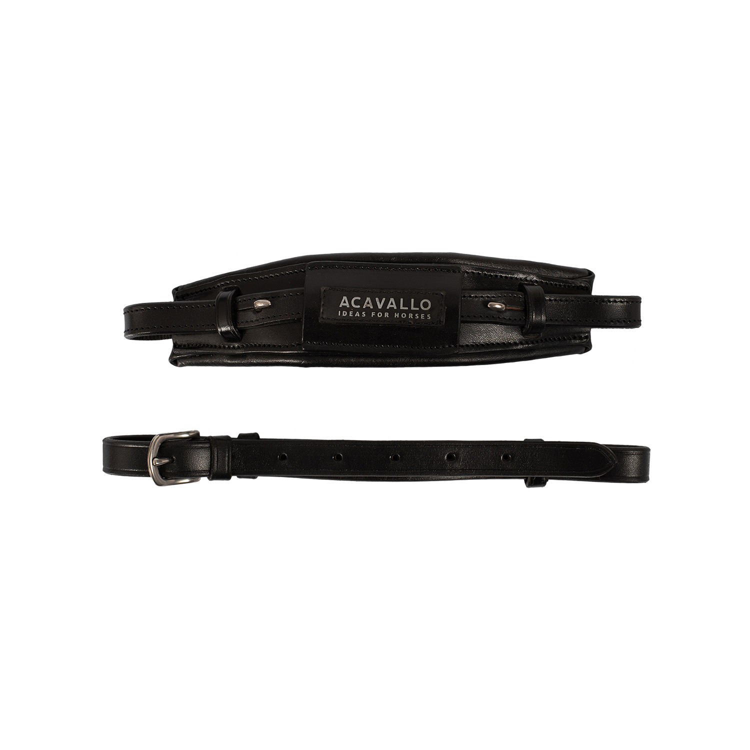 ACAVALLO - Noseband d'hackamore en cuir ALUPRO