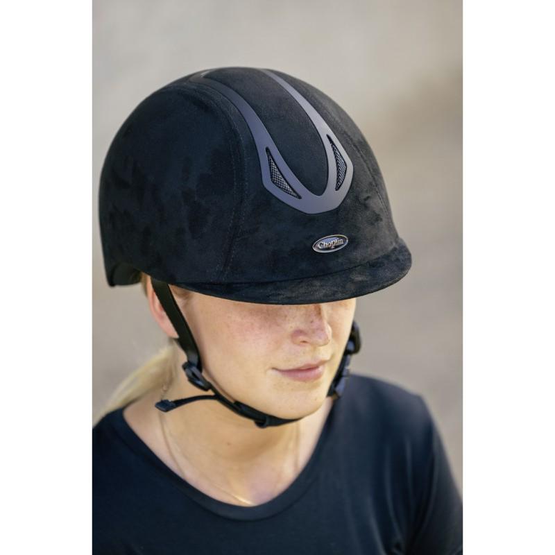 CHOPLIN - Casque Equitation velours AREO VELVET Taille : 49/51 NOIR MAT