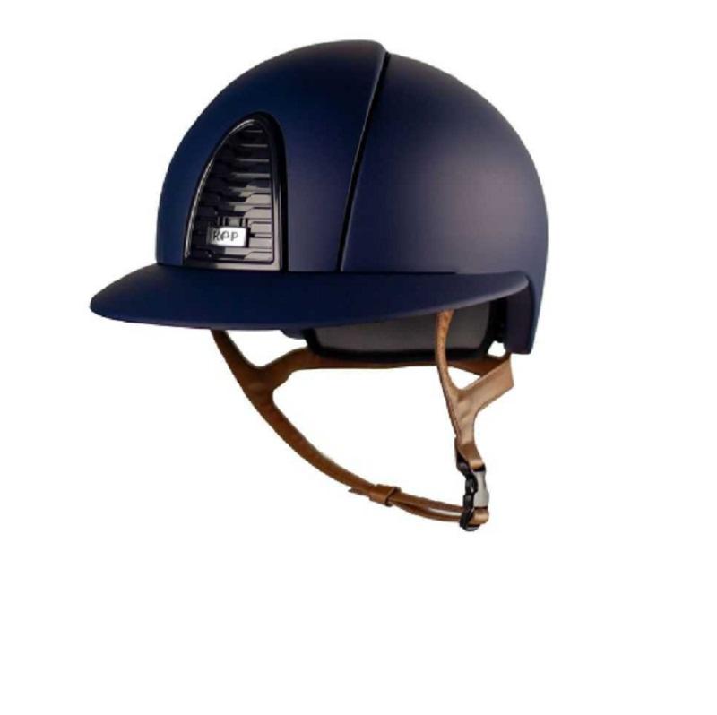 KEP ITALIA - Casque équitation Cromo Matt 2.0 Visière Polo jugulaire Camel TAILLE 51 CM NOIR