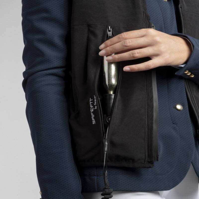 SEAVER Safefit - Gilet Airbag cavalier slimfit sur ou sous une veste XS ADULTE NOIR standard