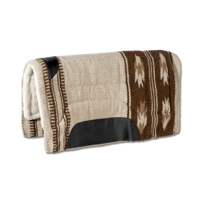 WALDHAUSEN - Tapis Western Long en Laine UTAH BEIGE/MARINE