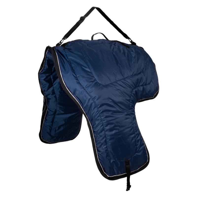 POOL'S - Sac à Selle WESTERN en Nylon 300 Deniers Matelassé MARINE/ROUGE