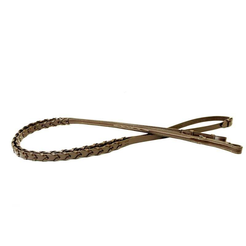 SIGNATURE by ANTARES - Rênes de Hunter 16 MM en Cuir Tressé PONEY