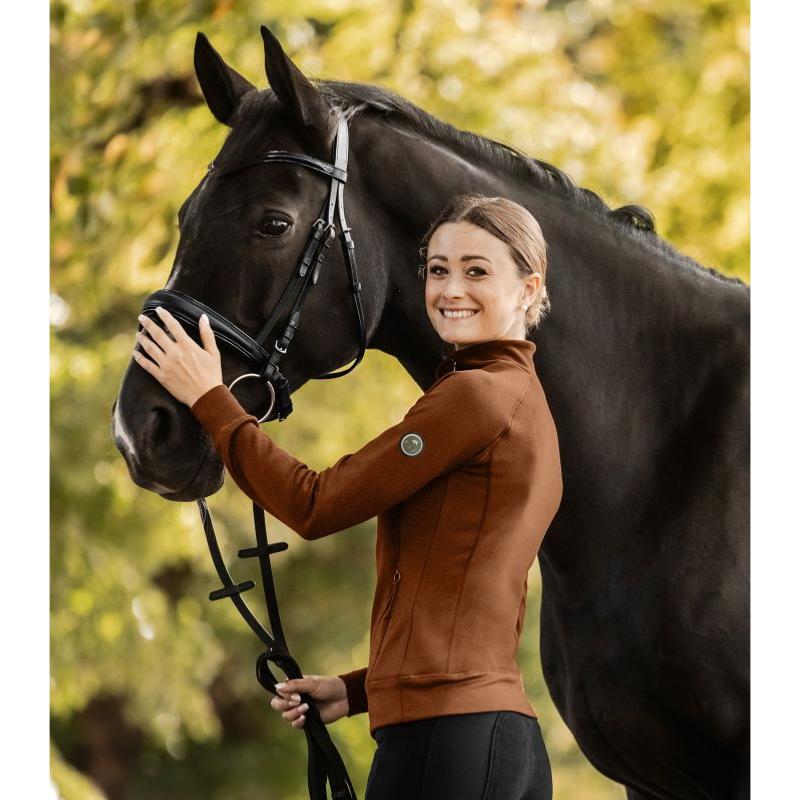 ELT - Polaire Equitation Fine à Col Montant Zippé OSAKA XXS FEMME CANNELLE