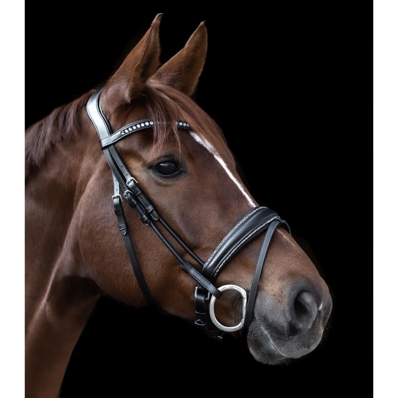 WALDHAUSEN - Bridon en cuir montants ronds avec cristaux GLAMOUR S LINE CHEVAL