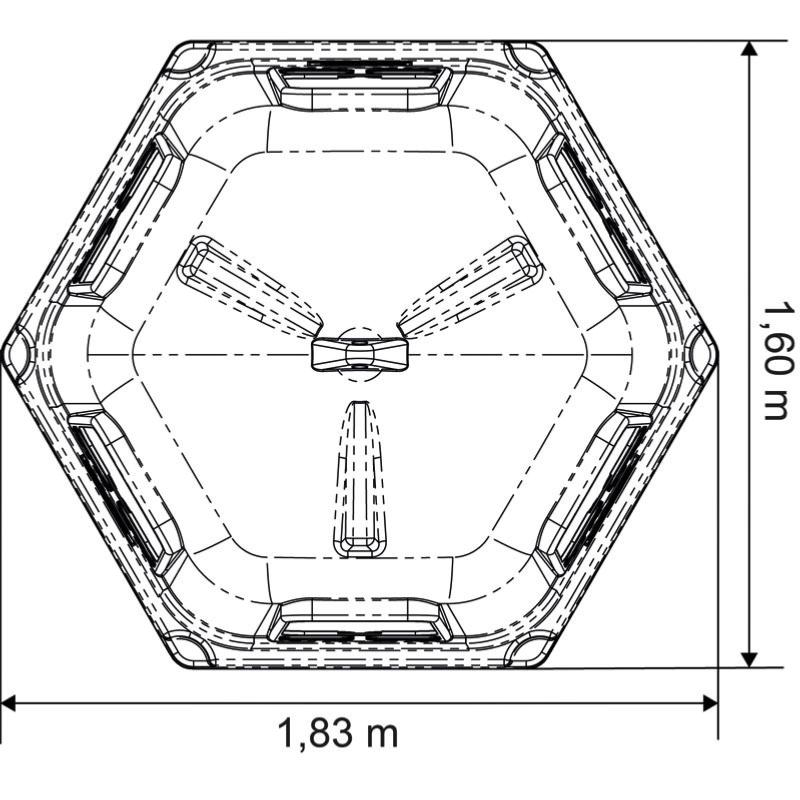 LA GEE - Râtelier hexagonal RPE petit  modèle plastique pour poneys SANS FOND