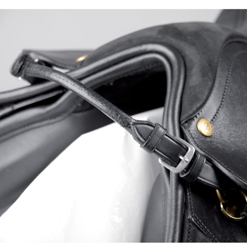 WEMBLEY - Poignée de Selle en Cuir Rond et Boucles NOIR