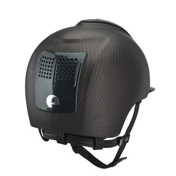 KEP ITALIA -  E-LIGHT Casque équitation Coque Carbone MATT 3 Inserts TAILLE 51 CM NOIR 3 éléments BLEU