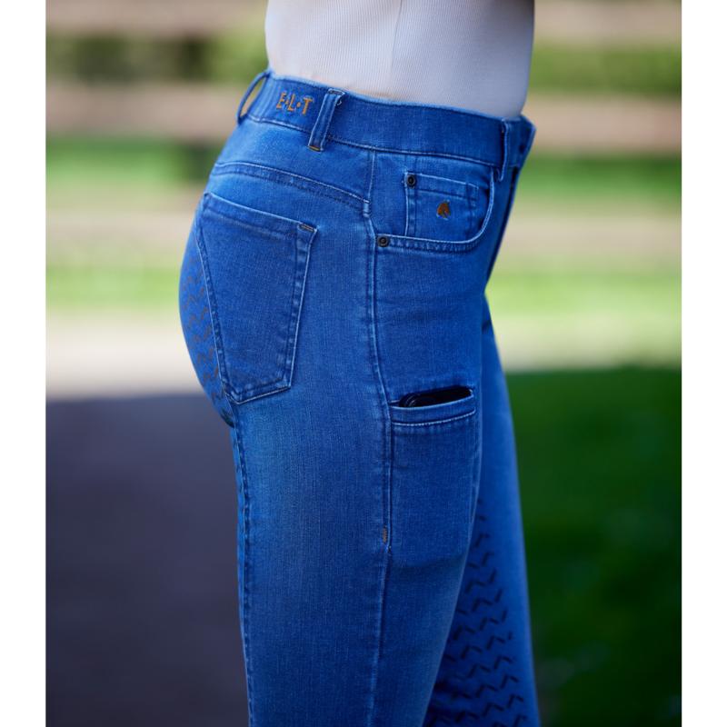 ELT - Jeans d'équitation femme Stretch Grip Intégral, LUNA 34 FR FEMME JEAN BLEU SOMBRE