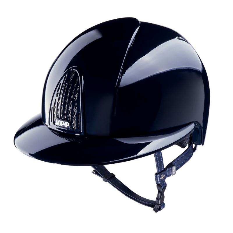 KEP ITALIA - Casque équitation SMART POLISH Grande Visière Polo NOIR TAILLE 51 CM coque M