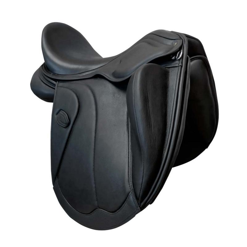ZALDI  - Selle de Dressage Creuse en cuir avec taquet de genou XL CASTEL 18 POUCES