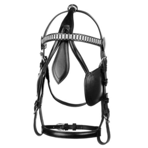 HH - Harnais d'Attelage à Collier en Cuir renforcé nylon MUNICH PONEY