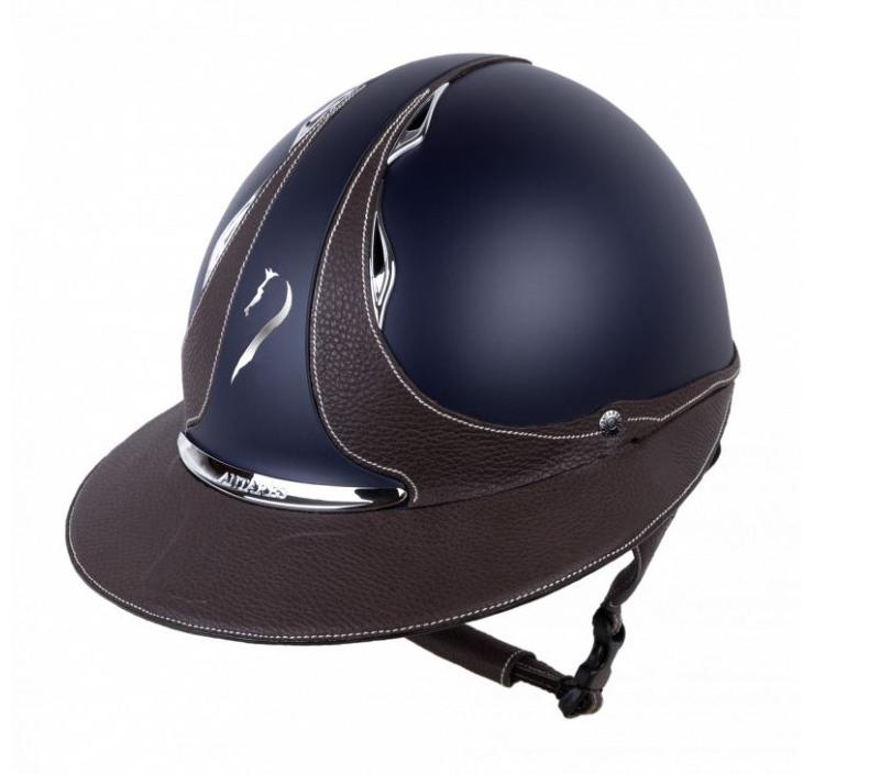 ANTARES - Casque GALAXY Marine Cuir Choco Visière ECLIPSE 54 S MARINE/CHOCO
