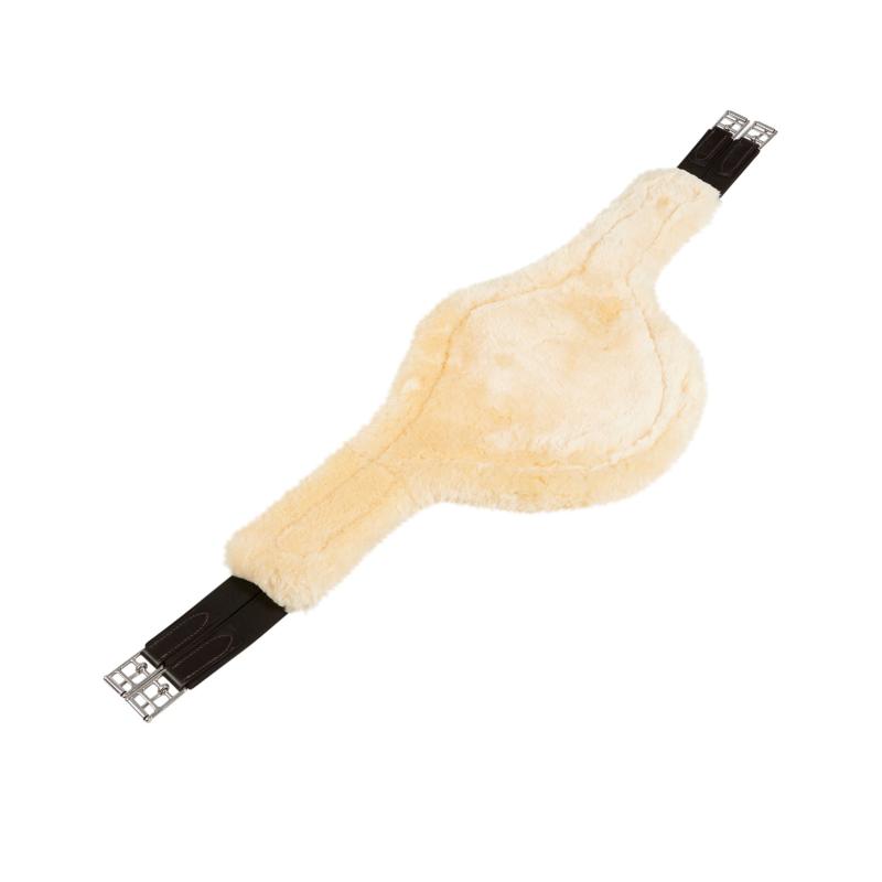 EQUESTRO - Sangle bavette en cuir italien doublée faux mouton 100 CM NOIR