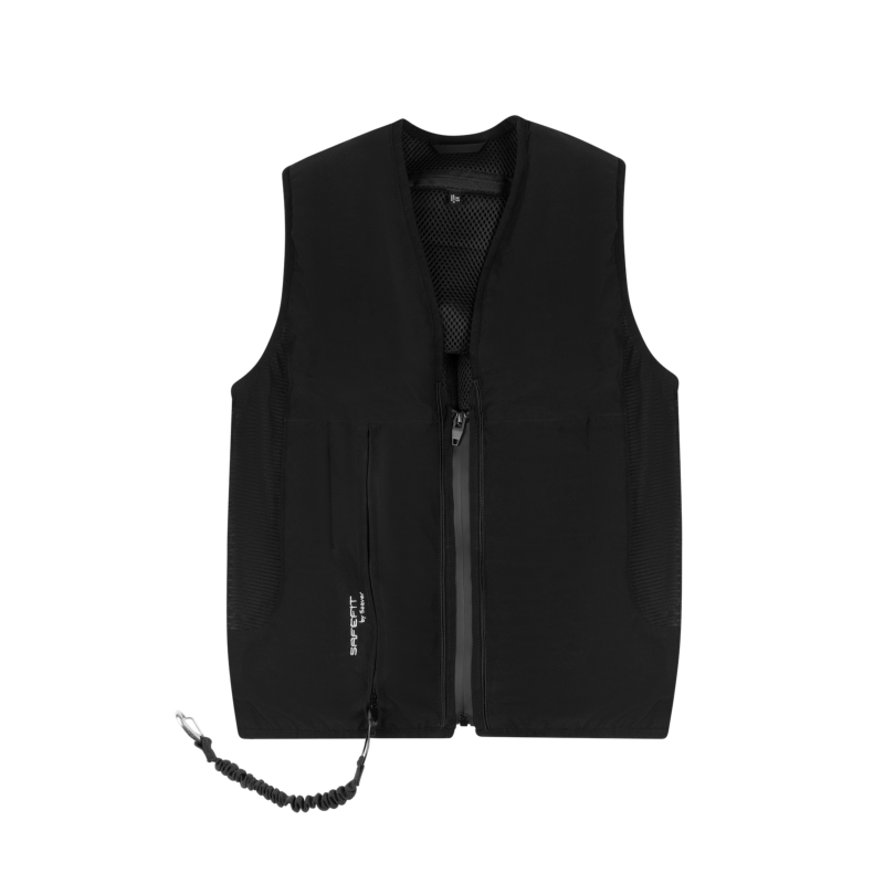 SEAVER Safefit - Gilet Airbag cavalier slimfit sur ou sous une veste XS ADULTE NOIR standard